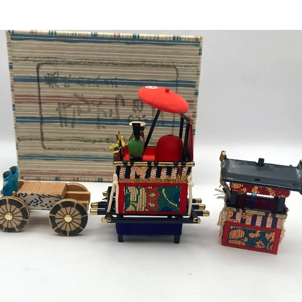 Vintage Imperial Mini Kyoto Kotoya Doll Festival Carts Japanese Three Piece